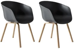 CASAVANTI Esszimmerstuhl 2er Set schwarz