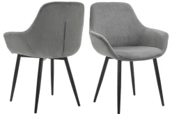 CASAVANTI Esszimmerstuhl 2er Set grau/schwarz