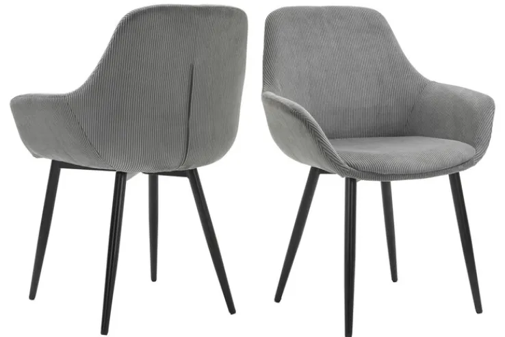 CASAVANTI Esszimmerstuhl 2er Set grau/schwarz