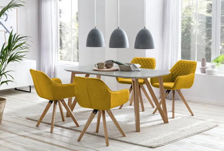 CASAVANTI Esszimmerstuhl 2er Set currygelb/ Eiche