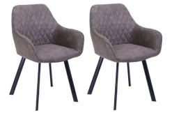 CASAVANTI Esszimmerstuhl 2er Set Mikrofaser taupe