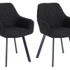 CASAVANTI Esszimmerstuhl 2er Set Mikrofaser anthrazit