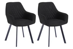 CASAVANTI Esszimmerstuhl 2er Set Mikrofaser anthrazit