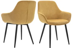 CASAVANTI Esszimmerstuhl 2er Set goldfarbig/schwarz