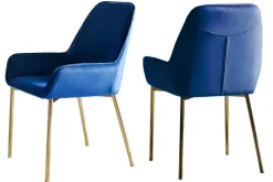 CASAVANTI Esszimmerstuhl 2er Set Samt blau