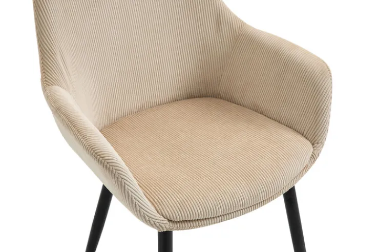 CASAVANTI Esszimmerstuhl 2er Set beige/schwarz