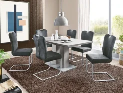 CASAVANTI Esszimmerstuhl FRANCESCO 2er Set Edelstahl /grau