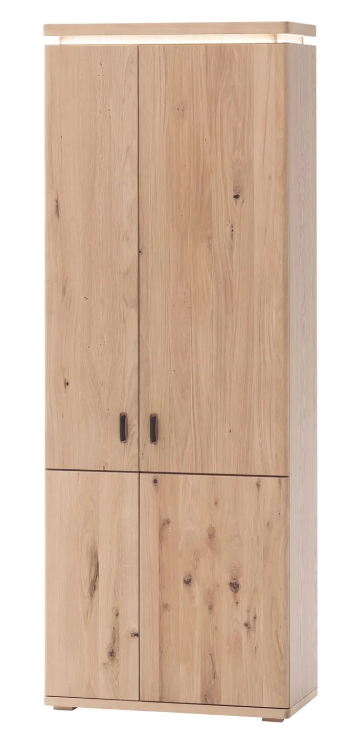 CASAVANTI Garderobenschrank MADRID 75 x 204 cm Balkeneiche Bianco massiv