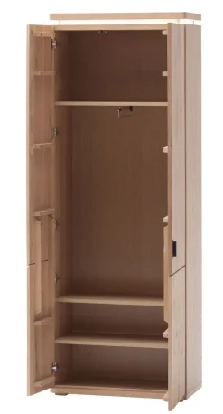 CASAVANTI Garderobenschrank MADRID 75 x 204 cm Balkeneiche Bianco massiv