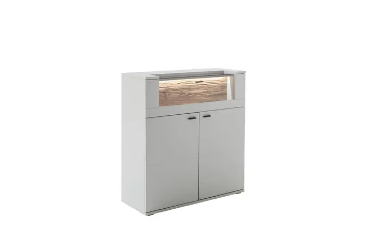 CASAVANTI Highboard LISSABON modern white 110 x 118 cm