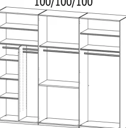 CASAVANTI Kleiderschrank PURISMA Alpinweiß/ Glas Kristallweiß