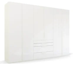 CASAVANTI Kleiderschrank PURISMA Alpinweiß/ Glas Kristallweiß