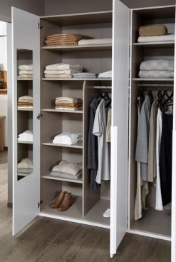 CASAVANTI Kleiderschrank PURISMA Alpinweiß/ Glas Kristallweiß