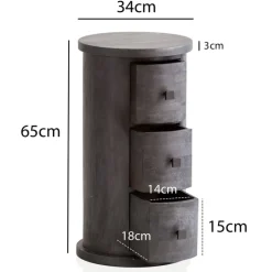 CASAVANTI Kommode 34 x 65 cm Mango Massivholz schwarz