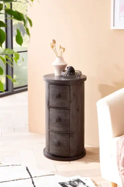 CASAVANTI Kommode 34 x 65 cm Mango Massivholz schwarz