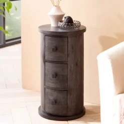 CASAVANTI Kommode 34 x 65 cm Mango Massivholz schwarz