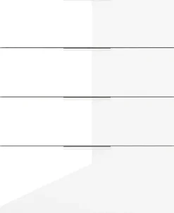 CASAVANTI Kommode OAKLAND 83 x 102 cm Glas Weiß/Weiß