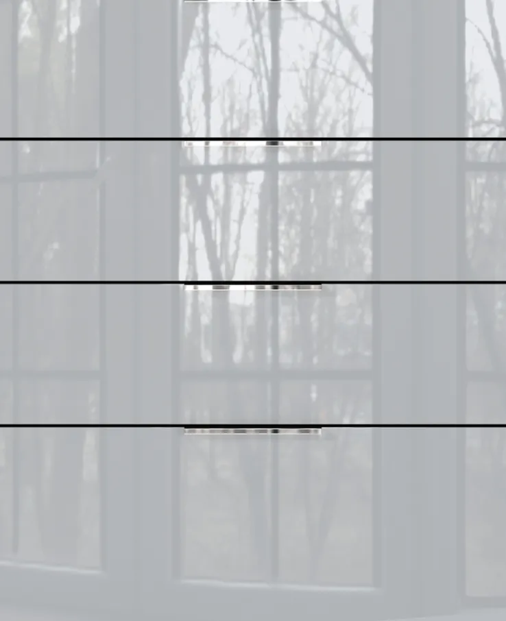 CASAVANTI Kommode OAKLAND 83 x 102 cm Glas Graphit/Silbergrau