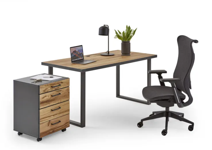 CASAVANTI Schreibtisch 160 x 80 cm Graphit/ Eiche