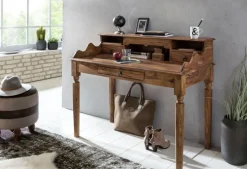 CASAVANTI Schreibtisch 115 x 60 cm Sheesham braun