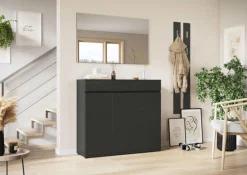 CASAVANTI Schuhschrank LANDOS 136 x 120 cm Graphit