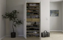 CASAVANTI Schuhschrank LEON II 90 x 195 cm weiß/braun