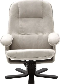 CASAVANTI Sessel mit Hocker 2-teilig hellgrau