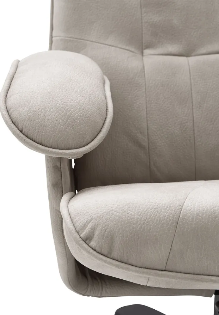 CASAVANTI Sessel mit Hocker 2-teilig hellgrau