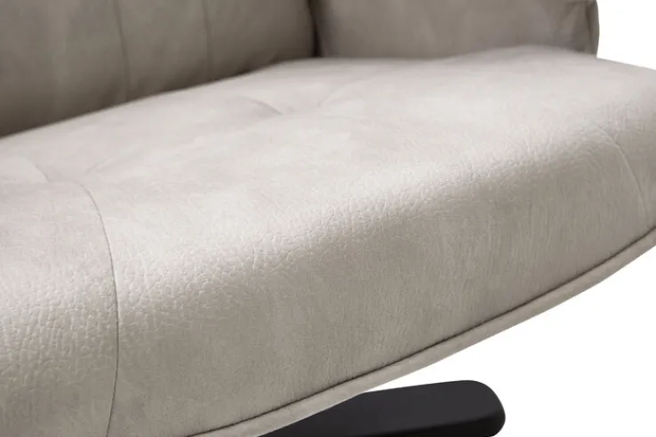 CASAVANTI Sessel mit Hocker 2-teilig hellgrau