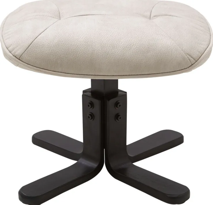 CASAVANTI Sessel mit Hocker 2-teilig hellgrau