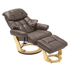 CASAVANTI Sessel mit Hocker CALGARY 2-teilig braun