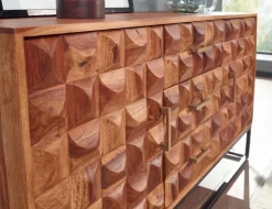 CASAVANTI Sideboard 145 x 81 cm Schwarz/ Sheesham massiv