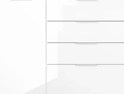 CASAVANTI Sideboard OAKLAND 134 x 102 cm Glas Weiß/Weiß