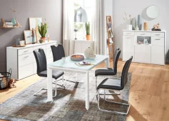 CASAVANTI Sideboard TRENTO 184 x 89 cm NB Hochglanz tiefzieh weiß