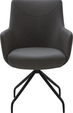 CASAVANTI Stuhl LEON Leder grau/schwarz