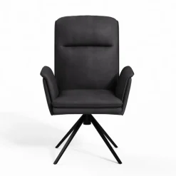 CASAVANTI Stuhl MAILAND 87 x 61 x 66 cm Metall Microfaser drehbar Dunkelgrau