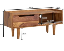 CASAVANTI TV-Lowboard 95 x 44 cm Sheesham massiv