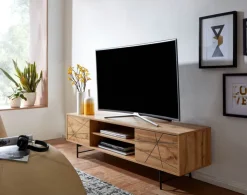 CASAVANTI TV-Lowboard 160 x 45 cm Schwarz/ Eiche