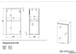 CASAVANTI Wandschrank CARA 39 x 69 x 27 cm weiß/braun