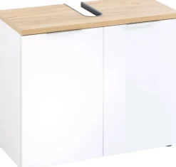 CASAVANTI Waschbeckenunterschrank CARA weiß/braun