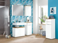 CASAVANTI Waschbeckenunterschrank CARA weiß/braun