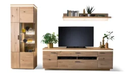 CASAVANTI Wohnwand I BARCELONA 3-teilig Balkeneiche bianco