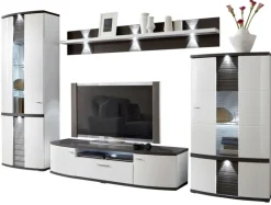 CASAVANTI Wohnwand III CABANA 4-teilig weiß/graphit