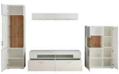 CASAVANTI Wohnwand TOPEKA 4-teilig weiß/ braun