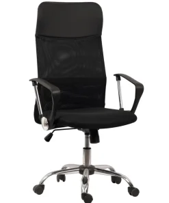 Chefsessel 62 x 118 x 64 cm schwarz/ chromfarbig