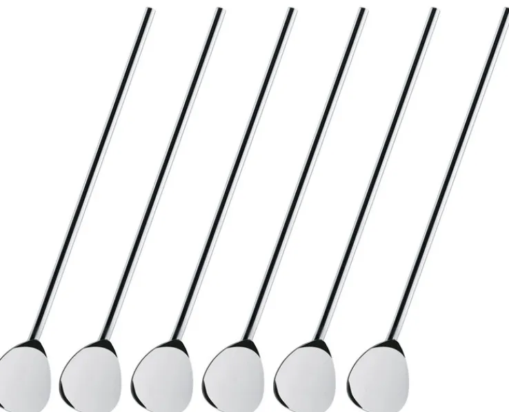 cilio Cocktaillöffel mit Trinkhalm 20 cm Edelstahl poliert