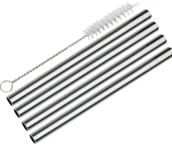 cilio Trinkhalm-Set STEEL PICCOLO 4er Set gerade Edelstahl poliert