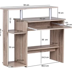 Computertisch 94 x 48,5 cm Sonoma braun