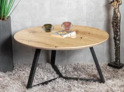 Couchtisch 80 cm Eiche-Dekor/schwarz