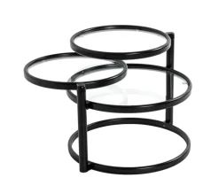 Couchtisch 58-140 cm schwarz/transparent